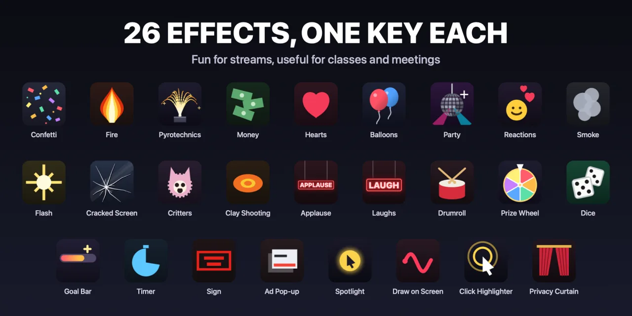 The 26 Screen FX keys