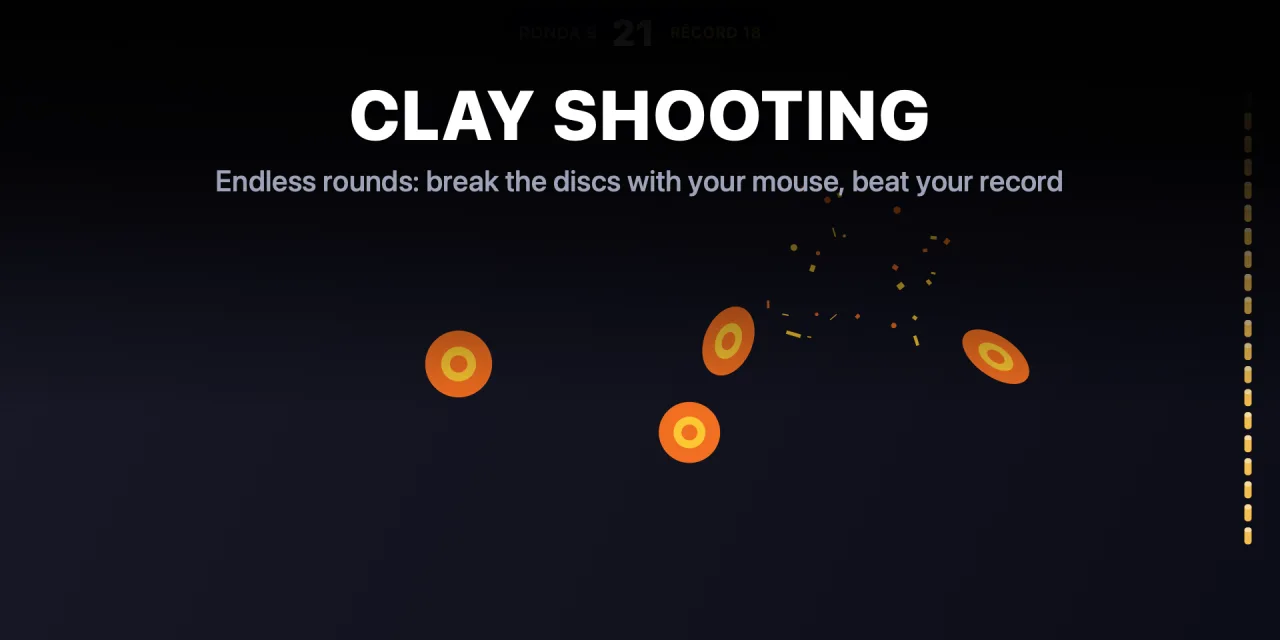 Clay shooting game over the desktop