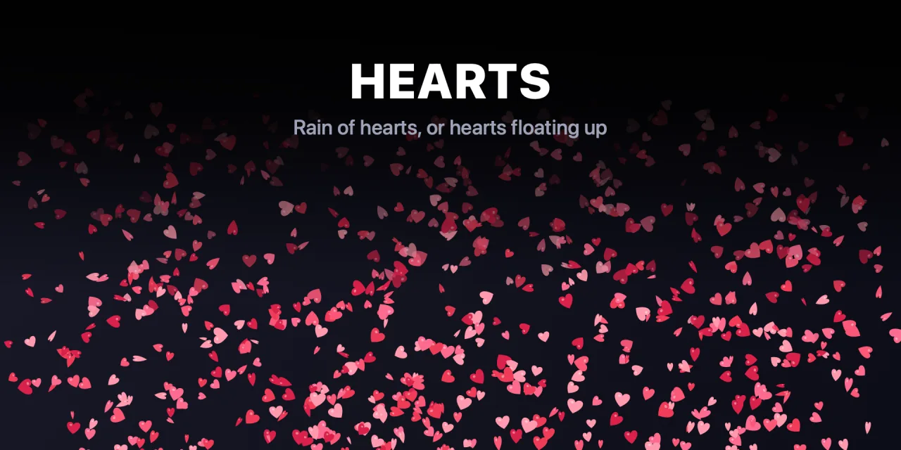 Hearts floating up